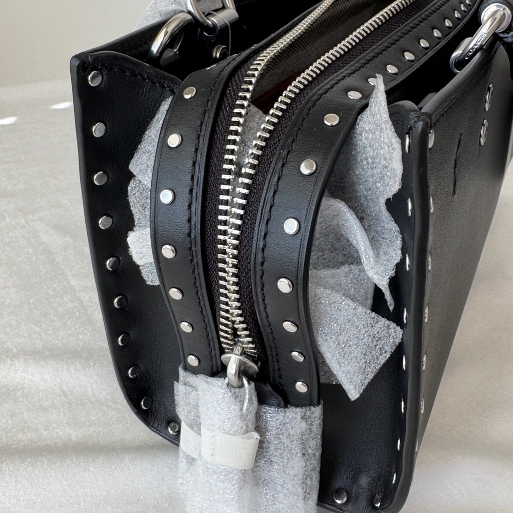 Coach Black Satchel with Silver Accents - Picture 5 of 9